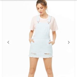 Forever 21 distressed overall denim skirt